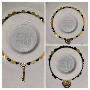 Gold Lock and key bracelet sets